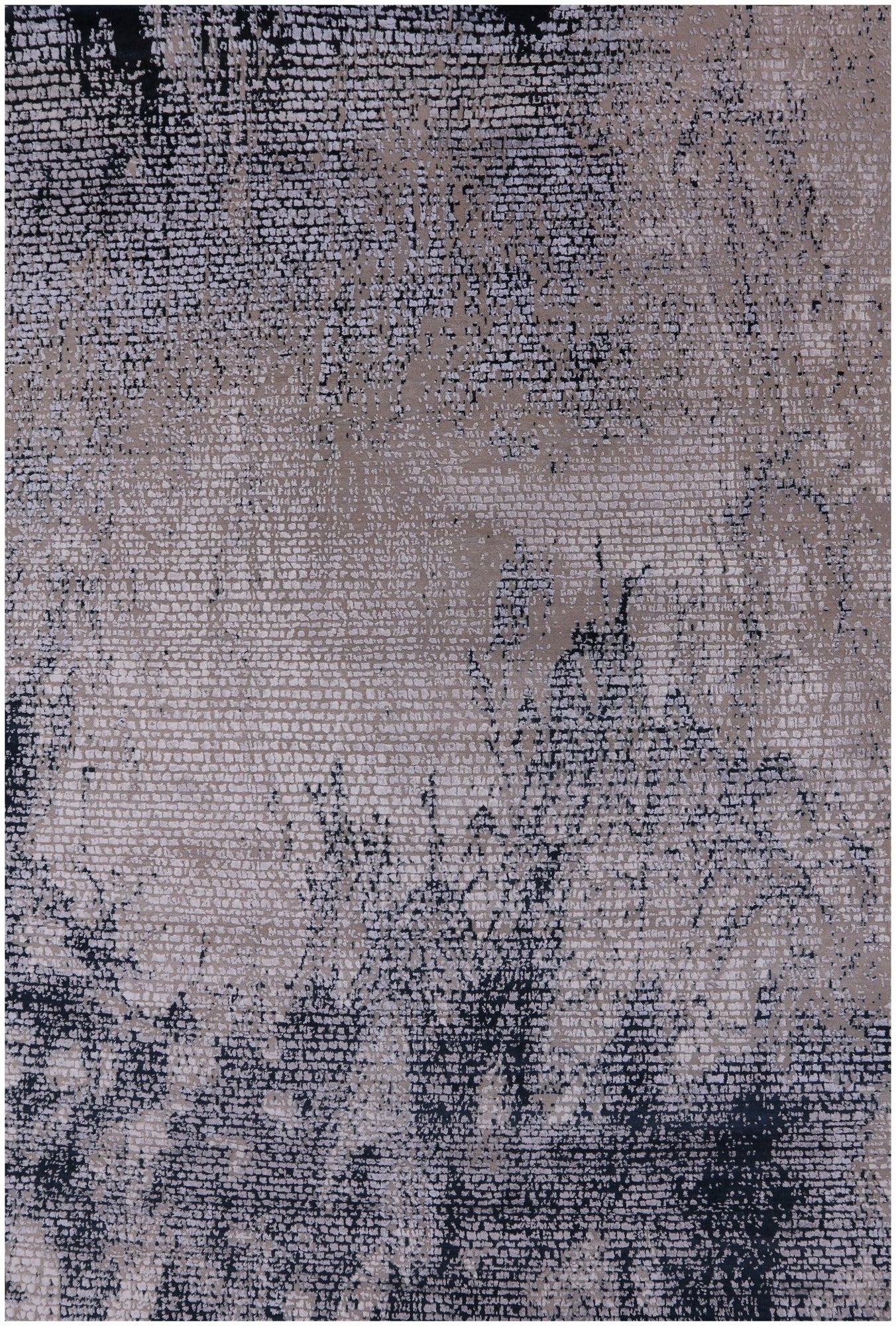 Contemporary Handmade Wool & Silk Rug - 6' 6" X 9' 8" - Golden Nile