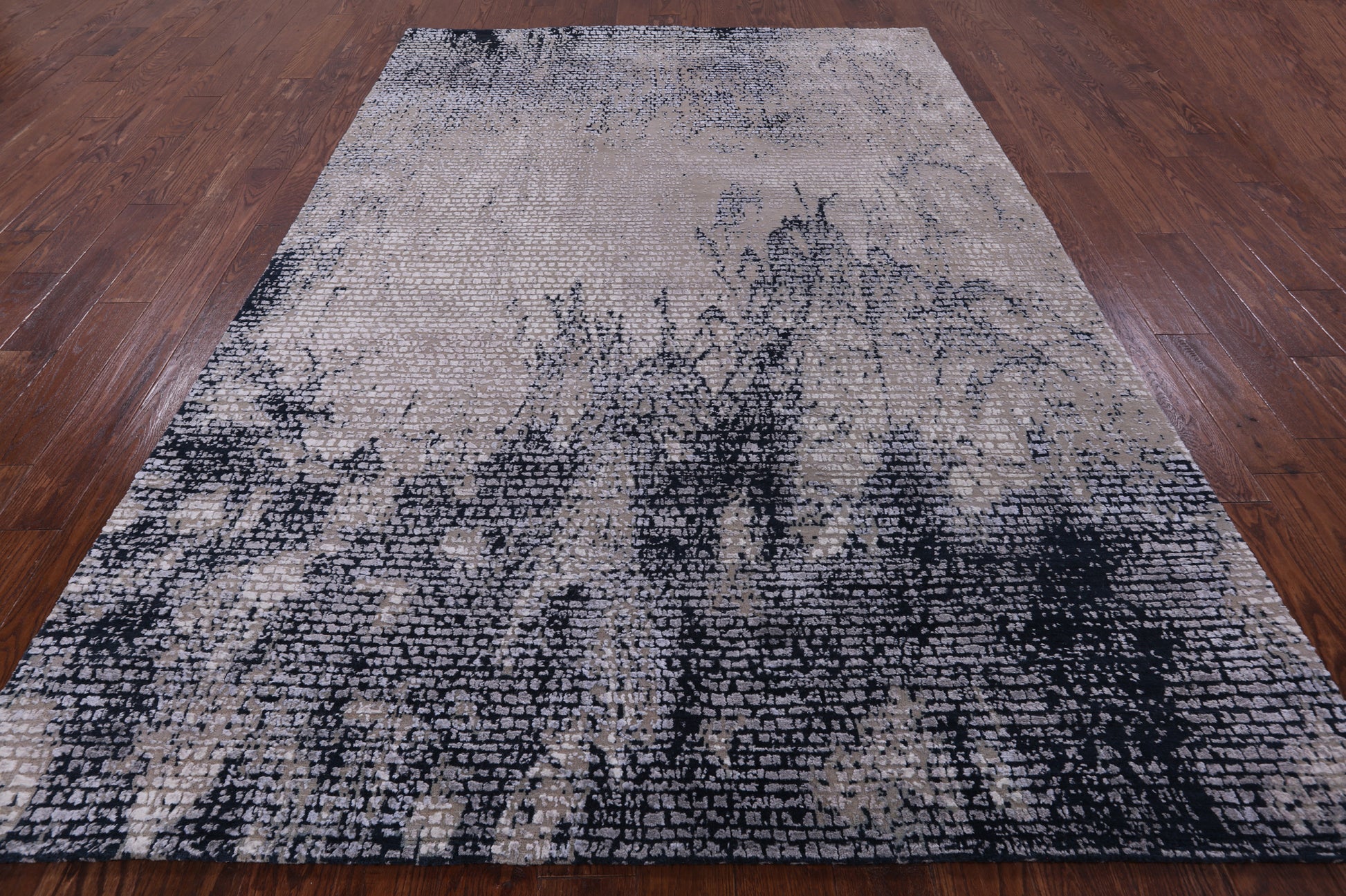 Contemporary Handmade Wool & Silk Rug - 6' 6" X 9' 8" - Golden Nile