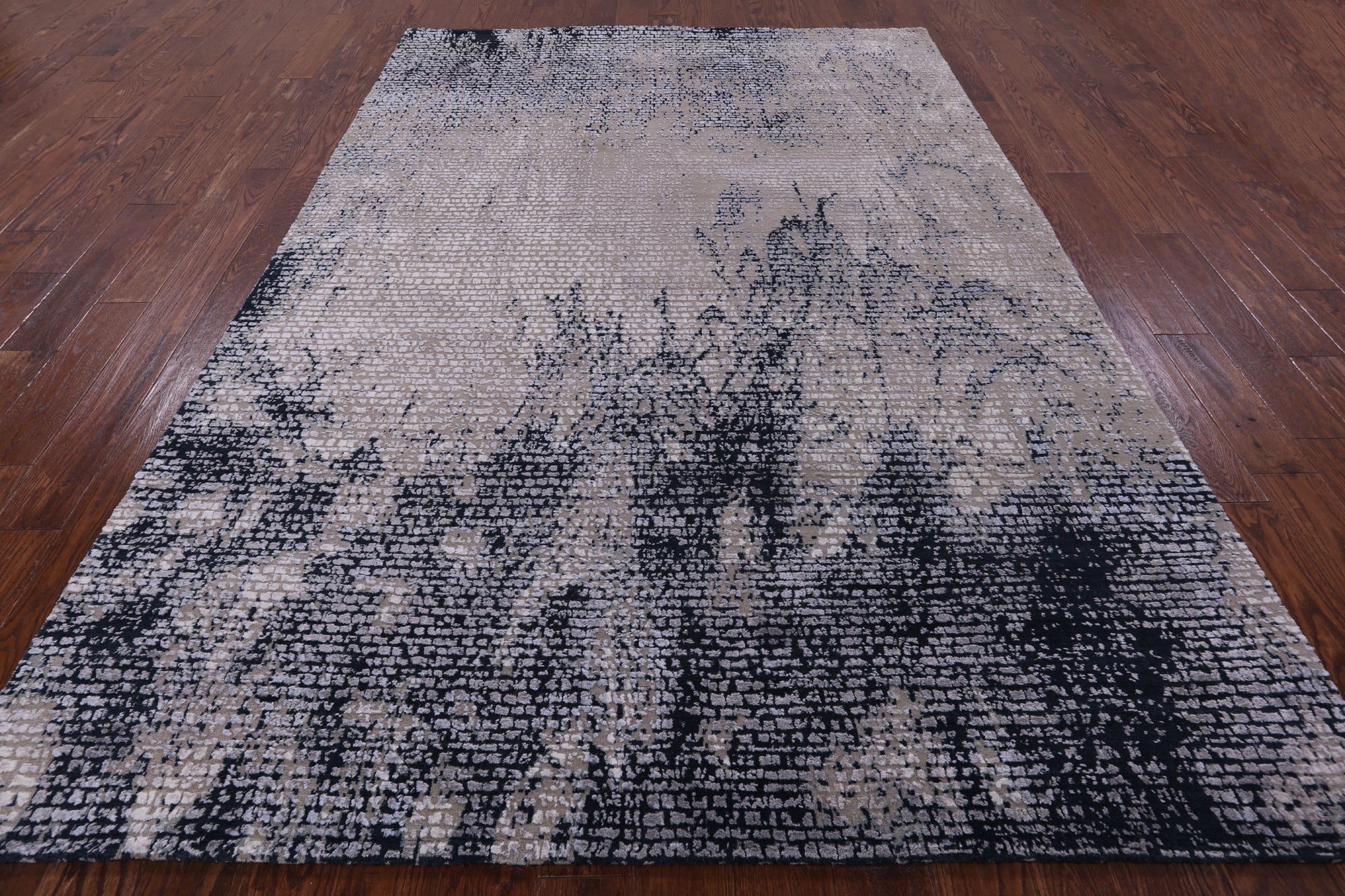 Contemporary Handmade Wool & Silk Rug - 6' 6" X 9' 8" - Golden Nile