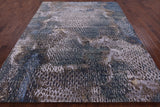 Animal Print Design Abstract Contemporary Hand Knotted Wool & Silk Rug - 8' 1" X 10' 1" - Golden Nile