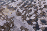 Animal Print Design Abstract Contemporary Hand Knotted Wool & Silk Rug - 8' 1" X 10' 1" - Golden Nile