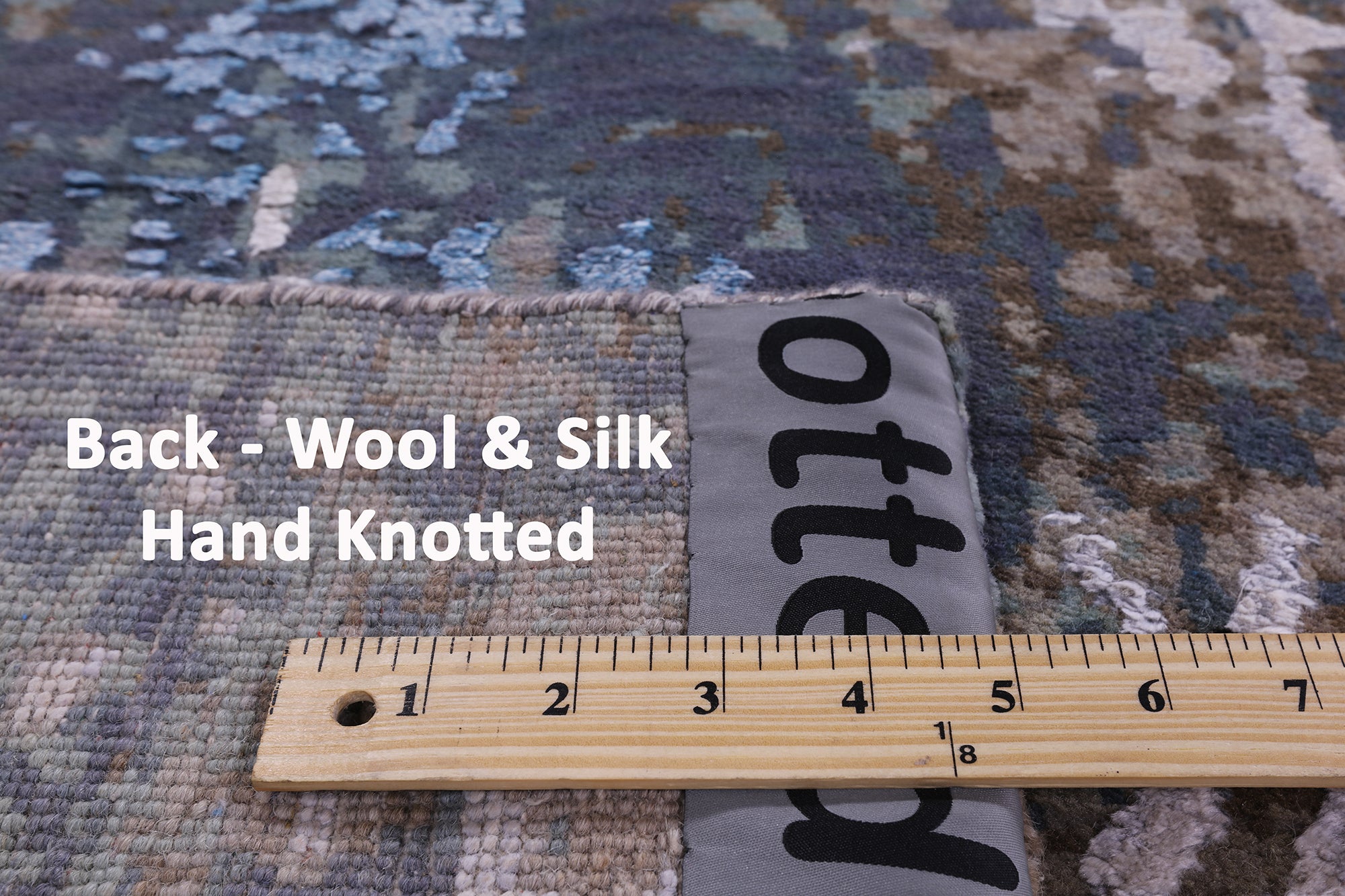 Animal Print Design Abstract Contemporary Hand Knotted Wool & Silk Rug - 8' 1" X 10' 1" - Golden Nile