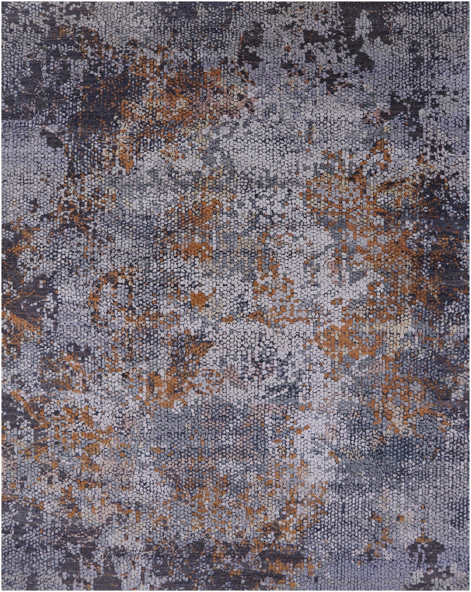 Modern Hand Knotted Wool & Silk Rug - 8' 0" X 10' 0" - Golden Nile