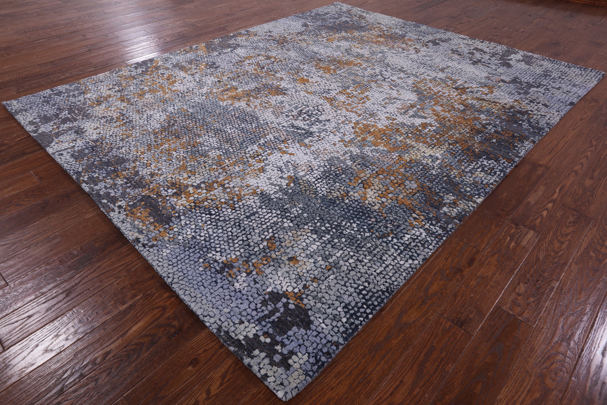 Modern Hand Knotted Wool & Silk Rug - 8' 0" X 10' 0" - Golden Nile