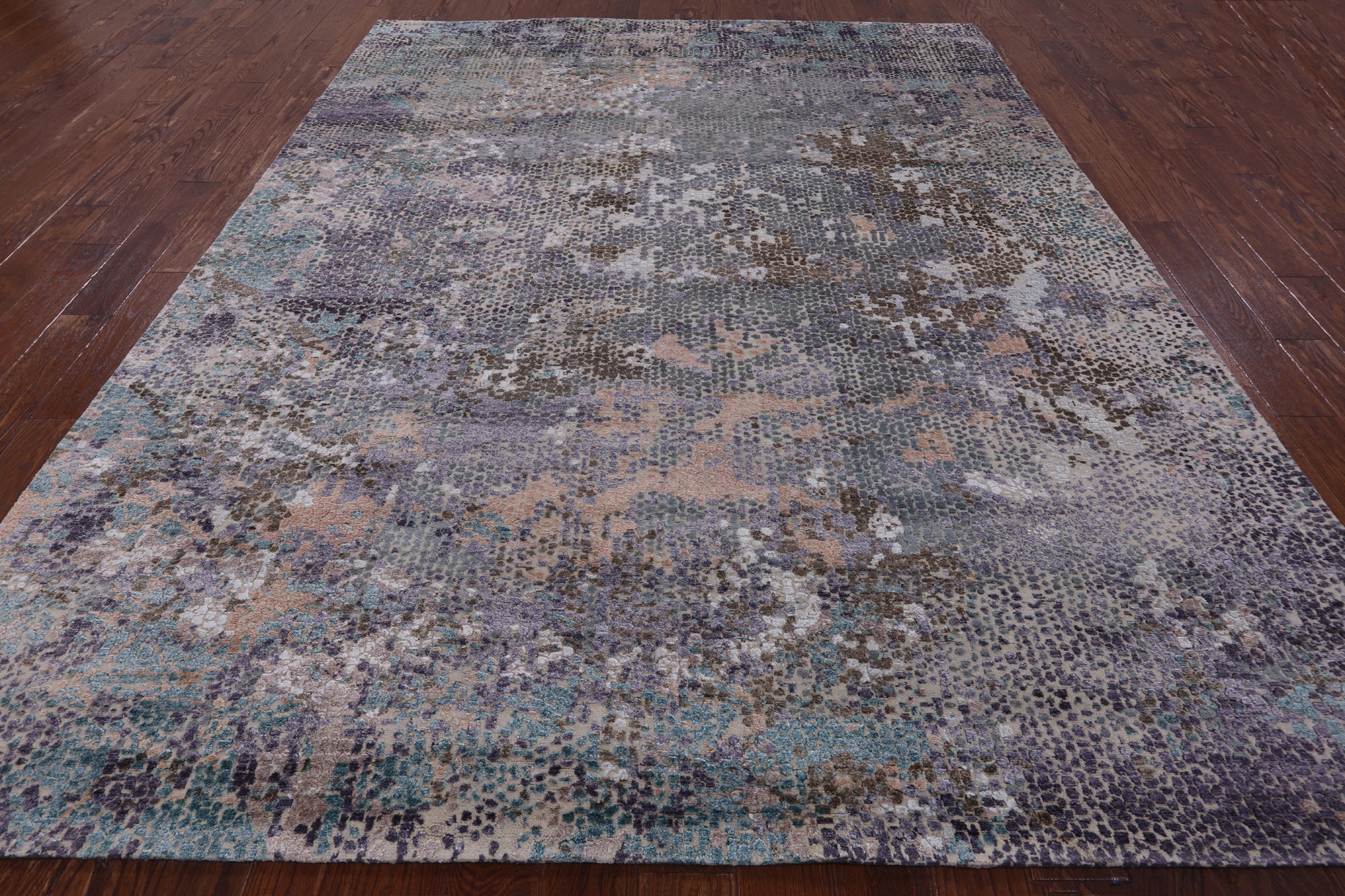 Contemporary Hand Knotted Wool & Silk Rug - 7' 11" X 10' 0" - Golden Nile