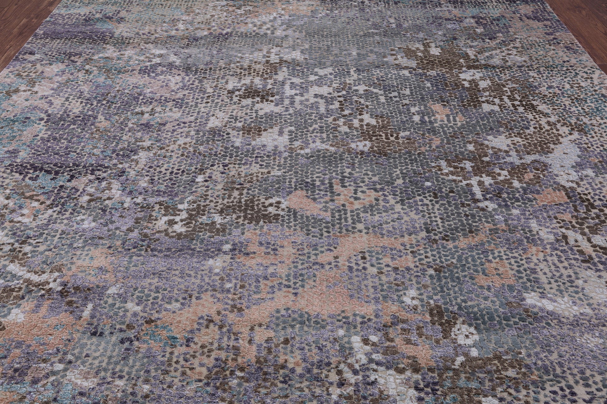 Contemporary Hand Knotted Wool & Silk Rug - 7' 11" X 10' 0" - Golden Nile