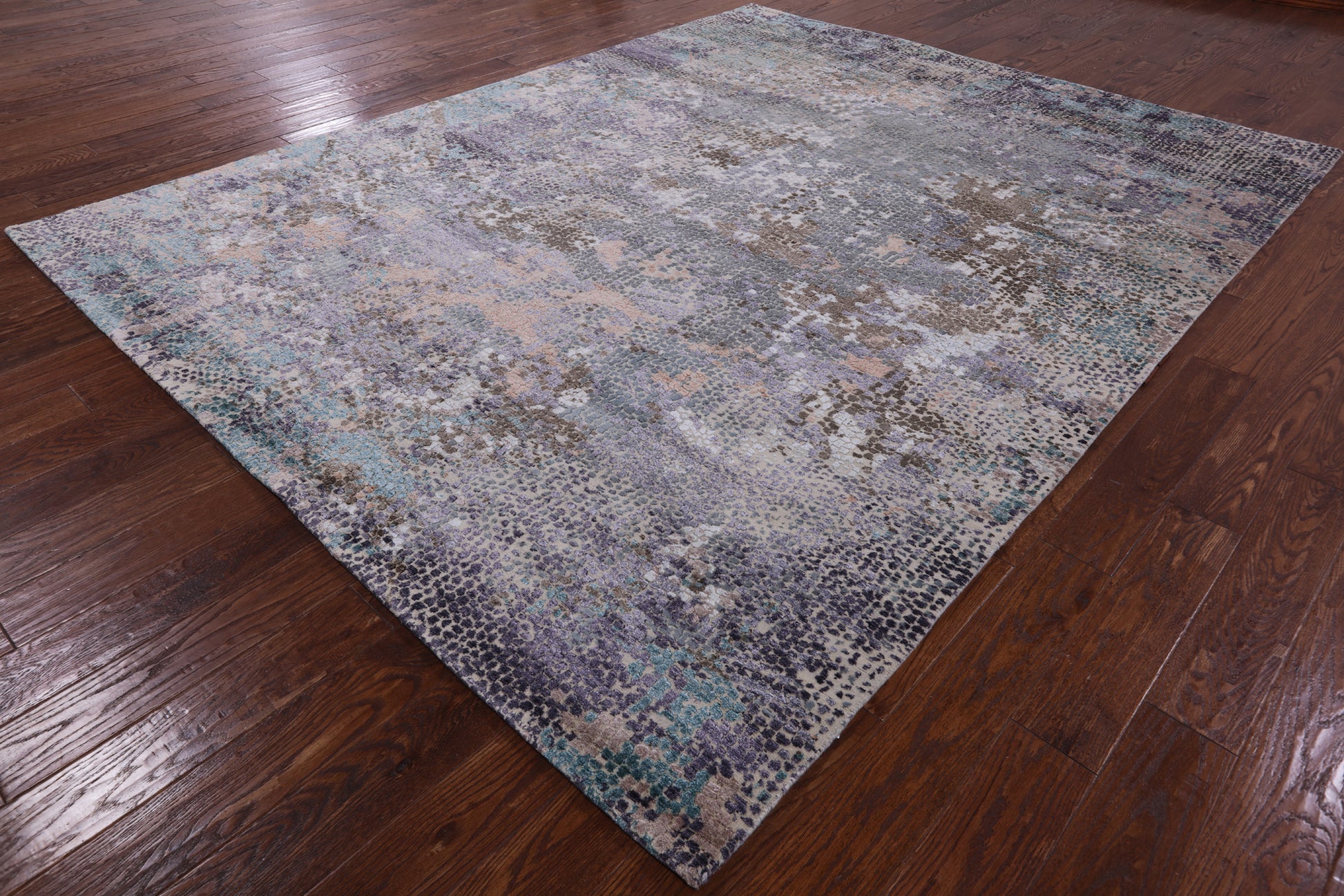 Contemporary Hand Knotted Wool & Silk Rug - 7' 11" X 10' 0" - Golden Nile