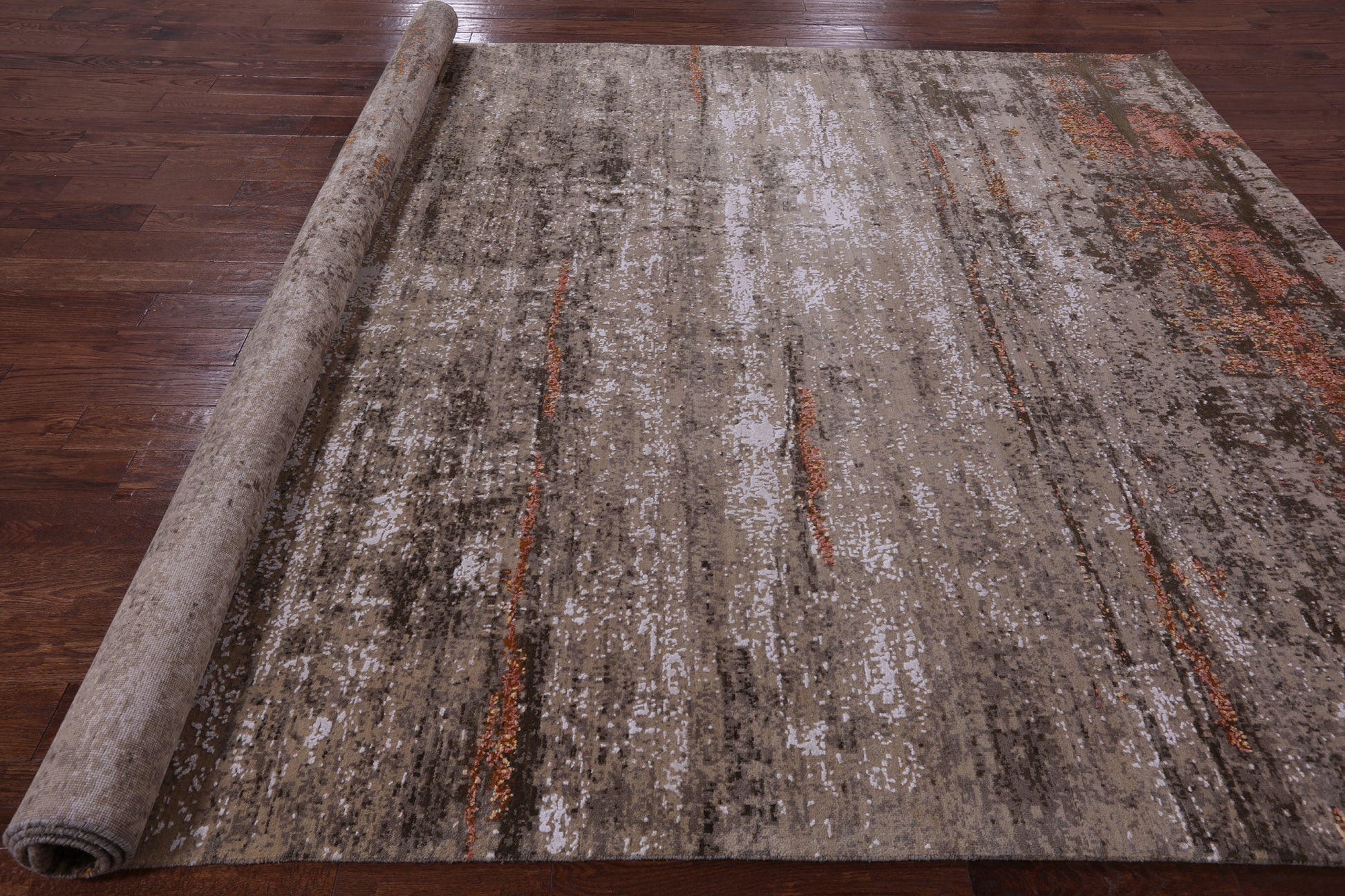 Modern Hand Knotted Wool & Silk Rug - 9' 0" X 12' 2" - Golden Nile