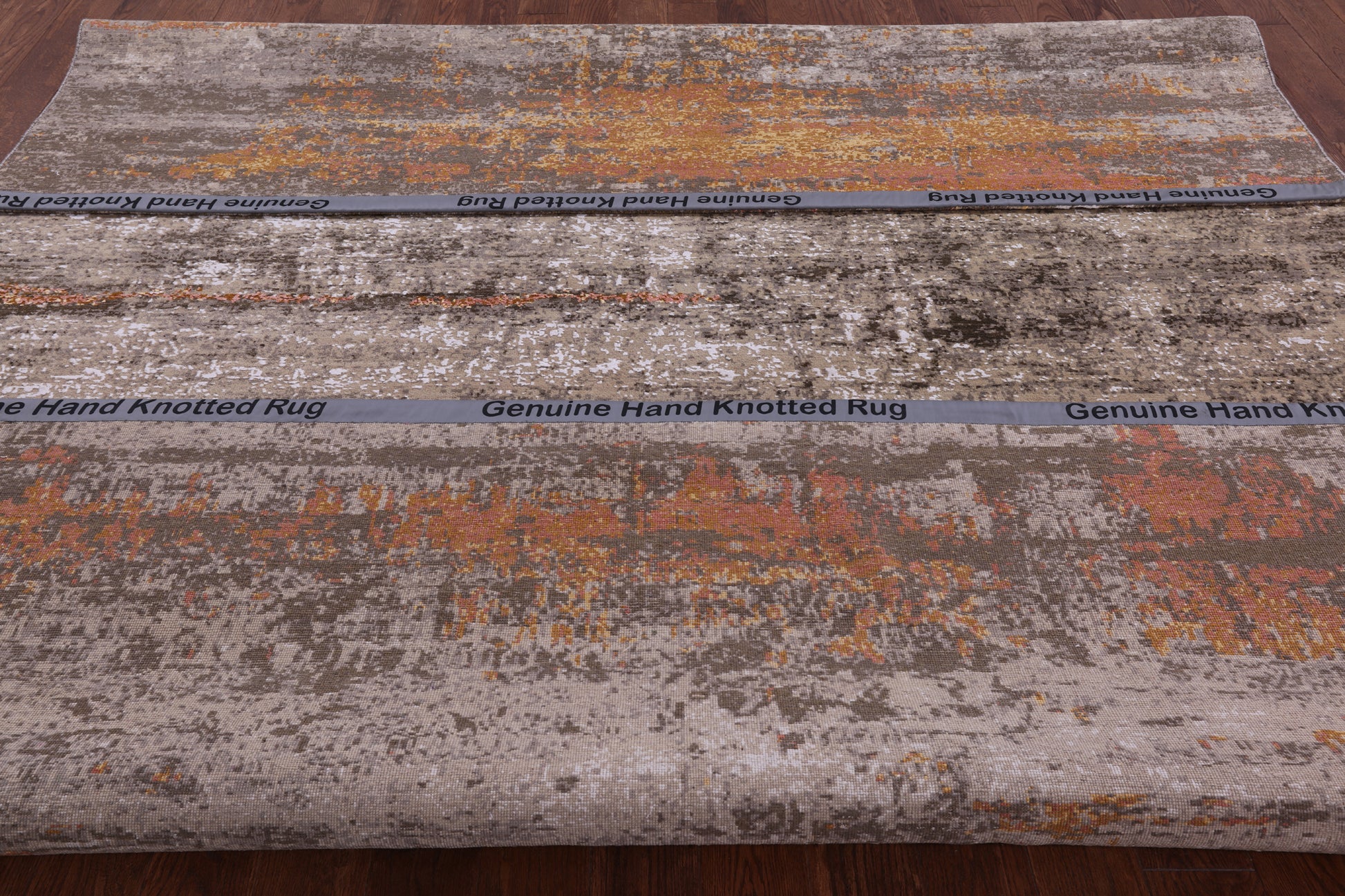 Modern Hand Knotted Wool & Silk Rug - 9' 0" X 12' 2" - Golden Nile