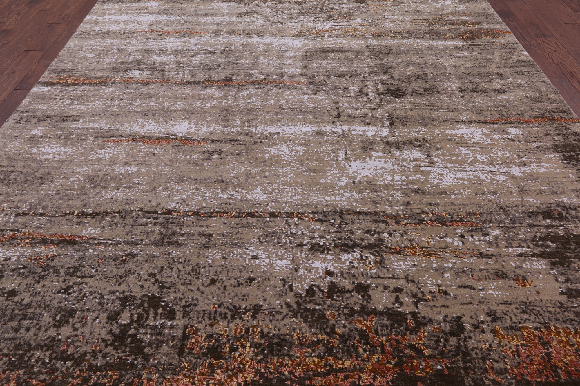 Modern Hand Knotted Wool & Silk Rug - 9' 0" X 12' 2" - Golden Nile
