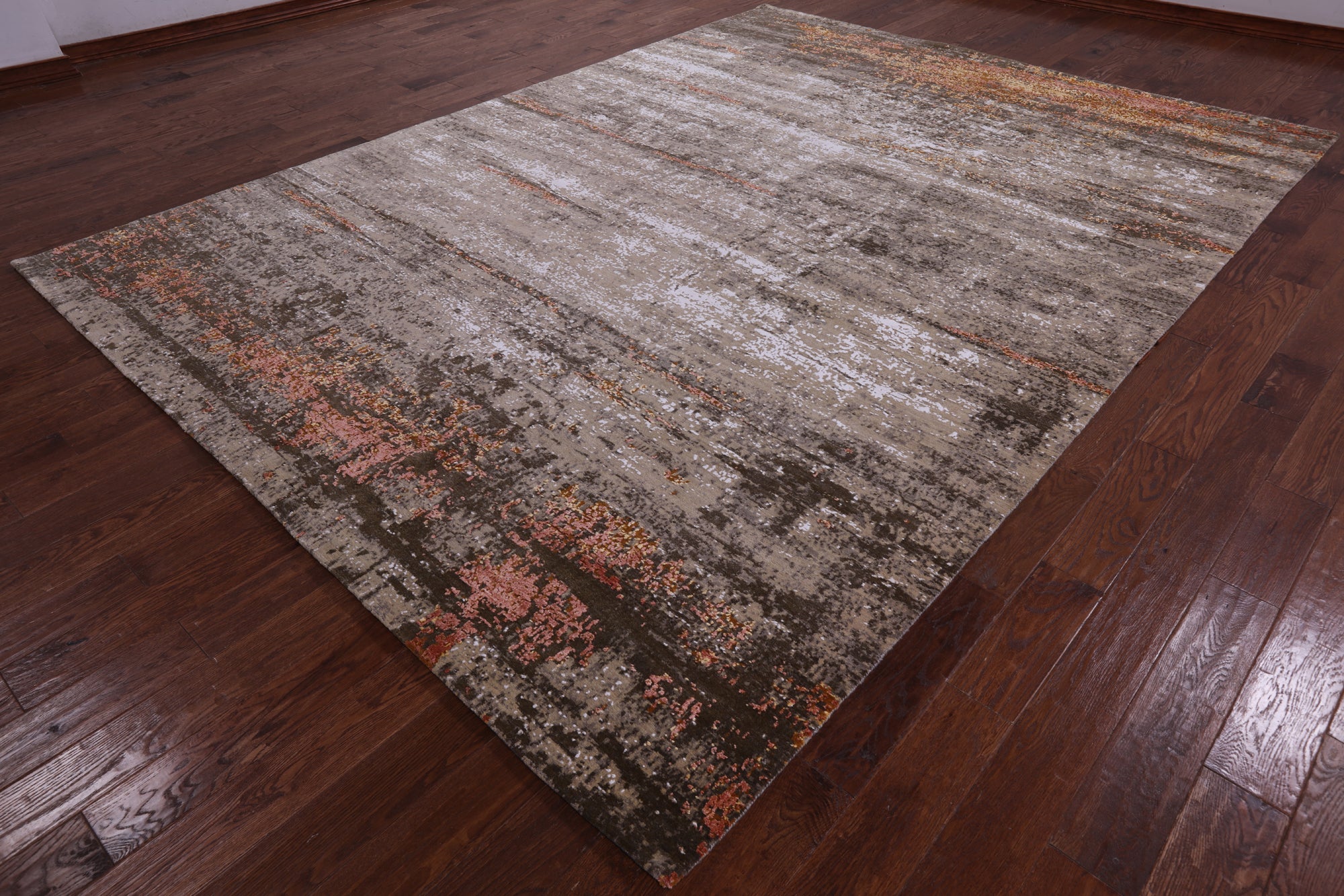 Modern Hand Knotted Wool & Silk Rug - 9' 0" X 12' 2" - Golden Nile
