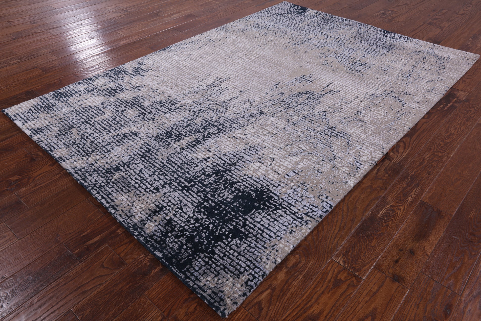 Modern Handmade Wool & Silk Rug - 5' 6" X 8' 1" - Golden Nile