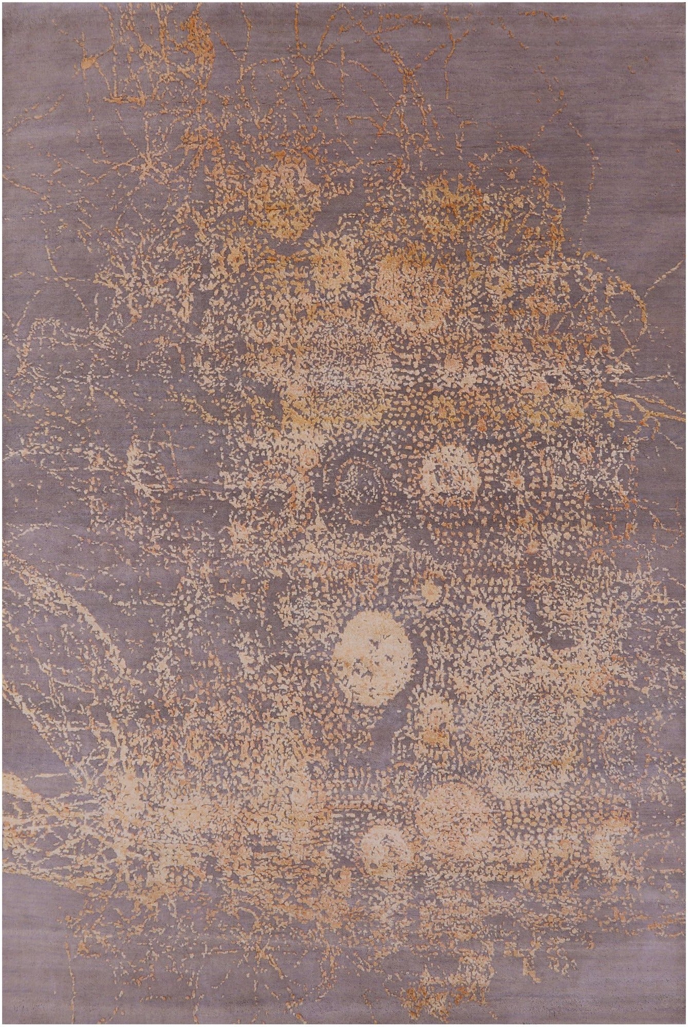 Modern Hand Knotted Wool & Silk Rug - 5' 7" X 8' 3" - Golden Nile