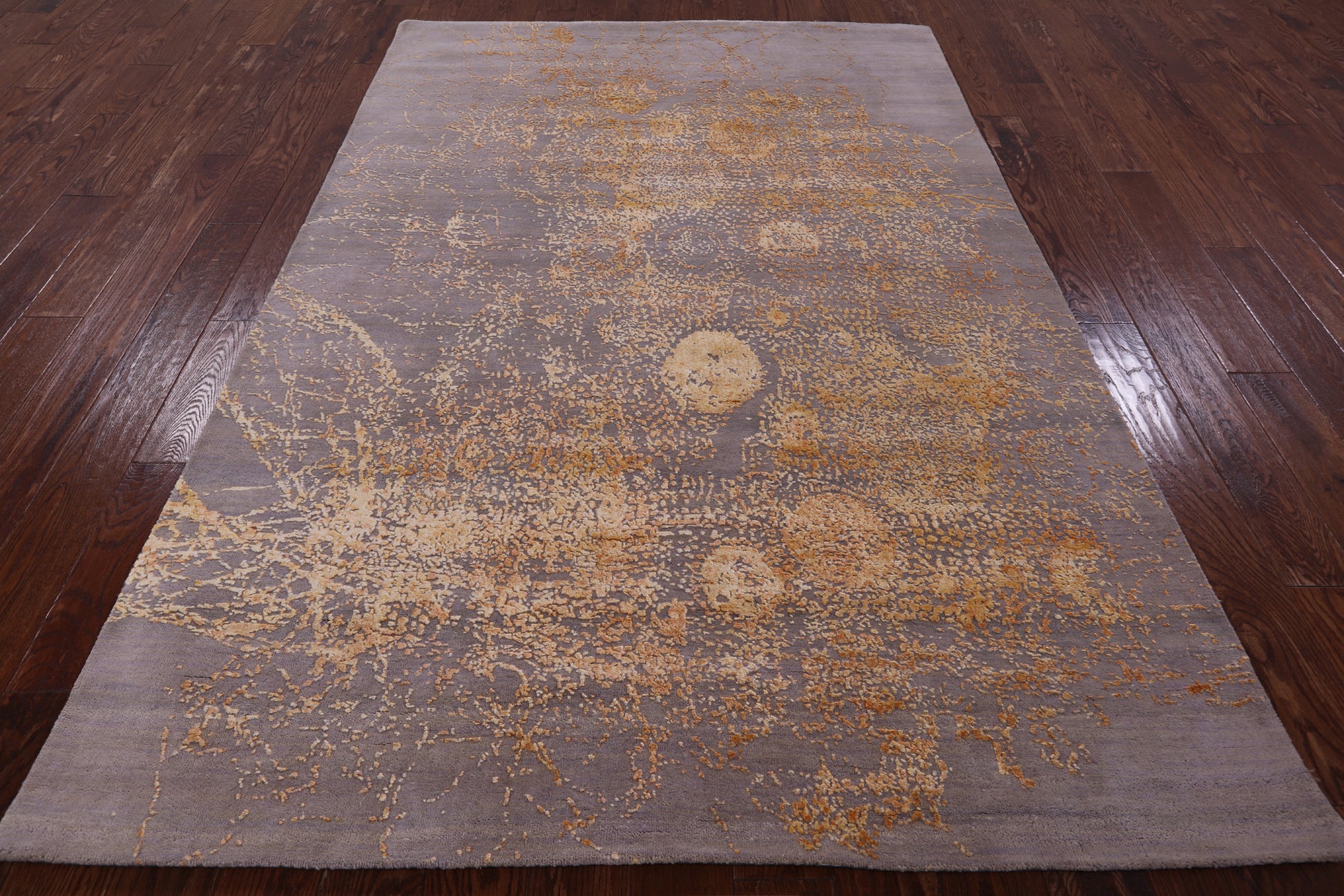 Modern Hand Knotted Wool & Silk Rug - 5' 7" X 8' 3" - Golden Nile