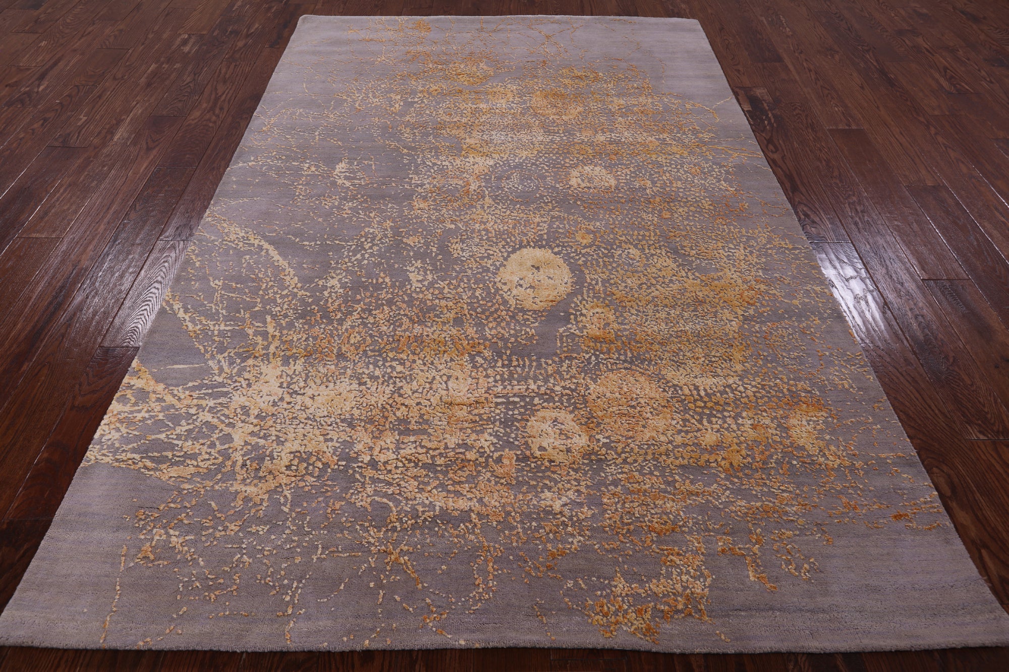 Modern Hand Knotted Wool & Silk Rug - 5' 7" X 8' 3" - Golden Nile