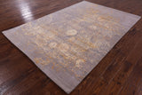 Modern Hand Knotted Wool & Silk Rug - 5' 7" X 8' 3" - Golden Nile