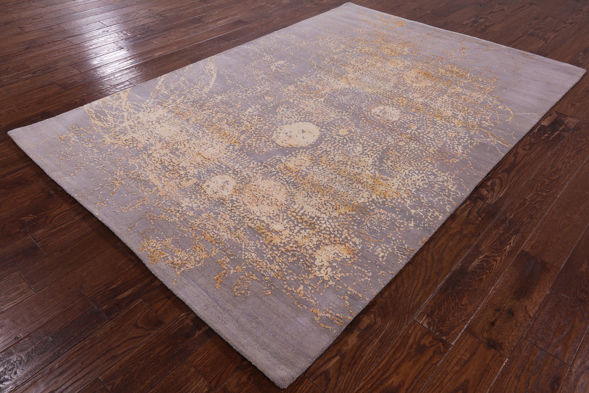 Modern Hand Knotted Wool & Silk Rug - 5' 7" X 8' 3" - Golden Nile