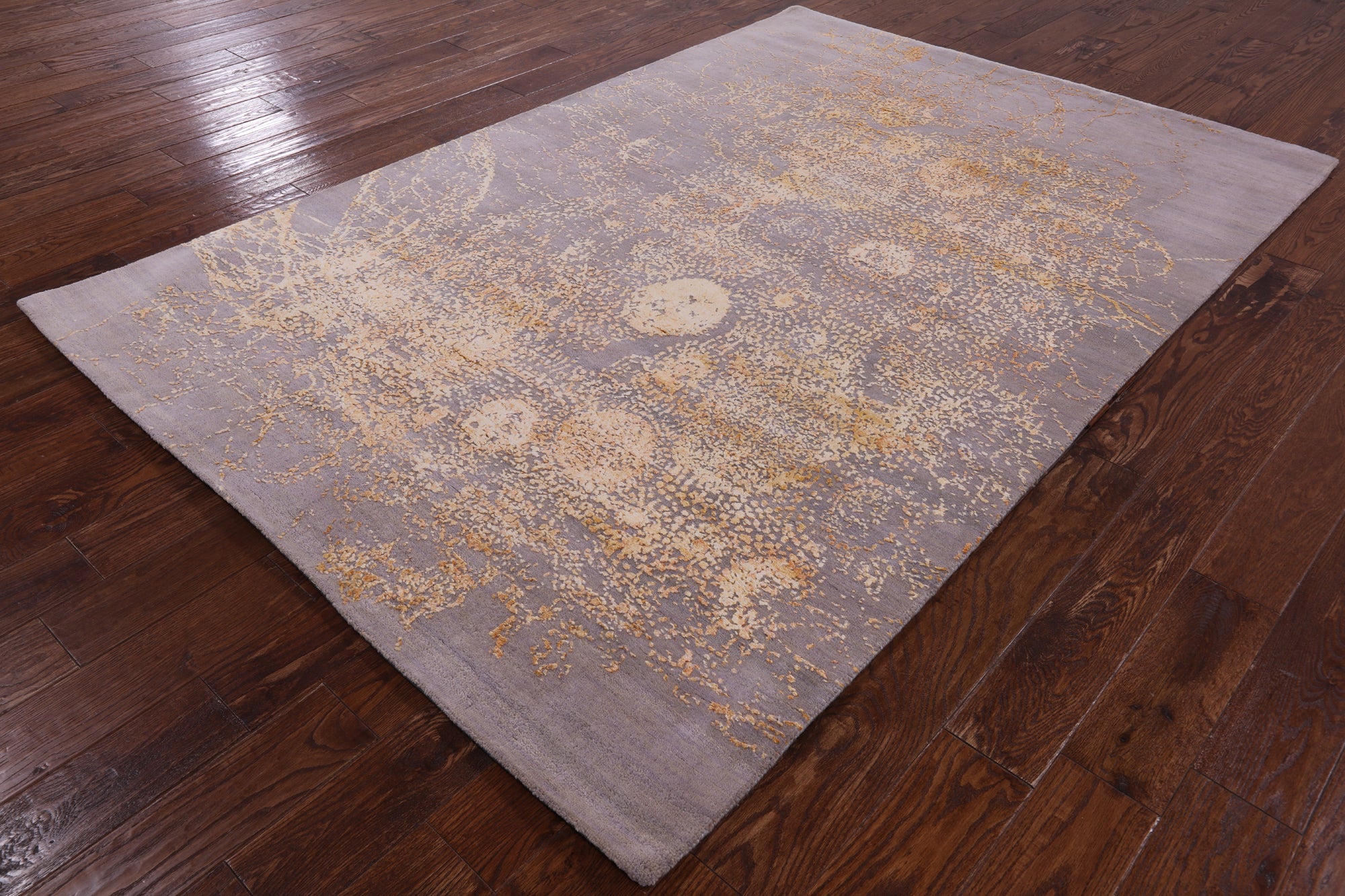 Modern Hand Knotted Wool & Silk Rug - 5' 7" X 8' 3" - Golden Nile