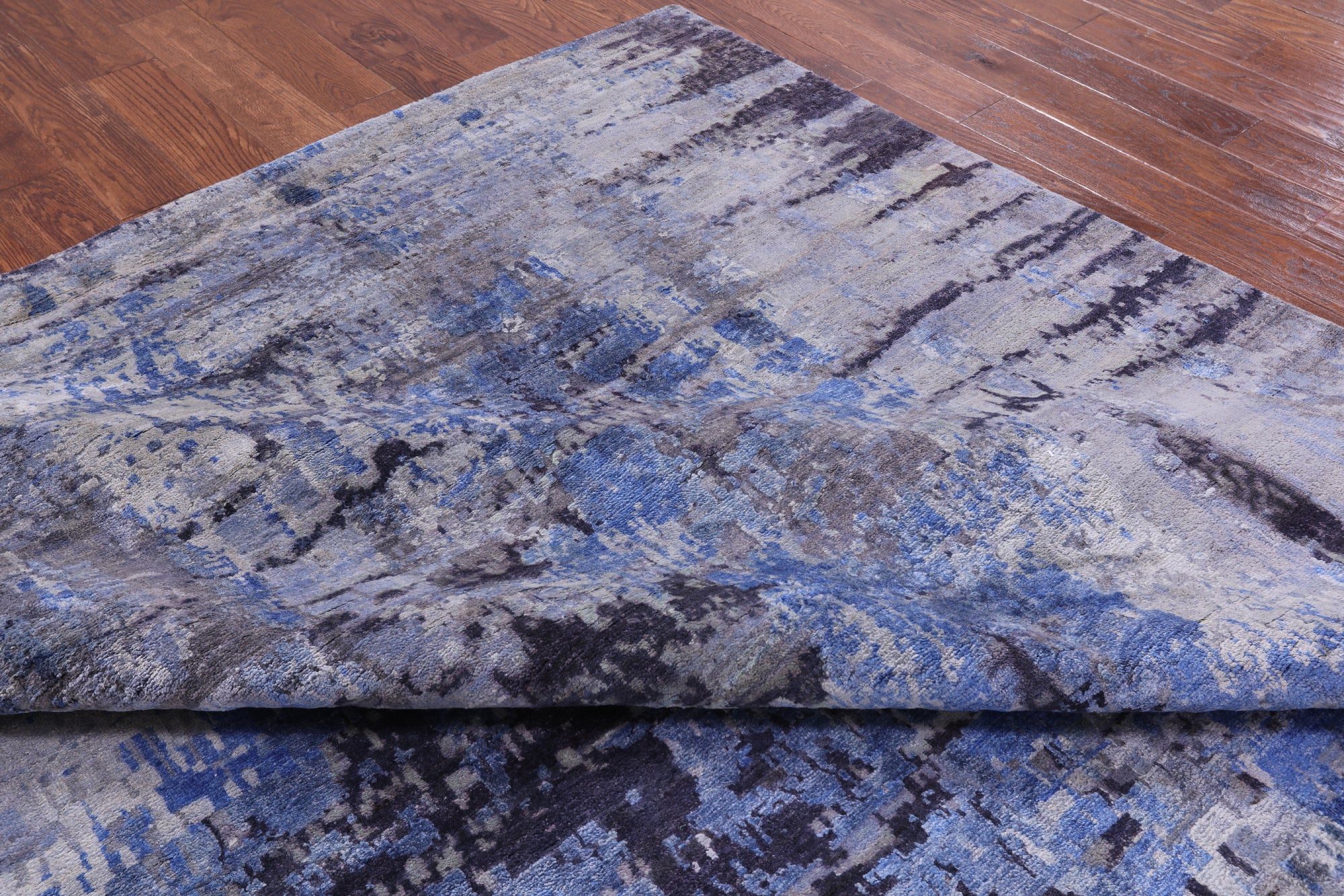 Modern Hand Knotted Wool & Silk Rug - 8' 10" X 12' 0" - Golden Nile