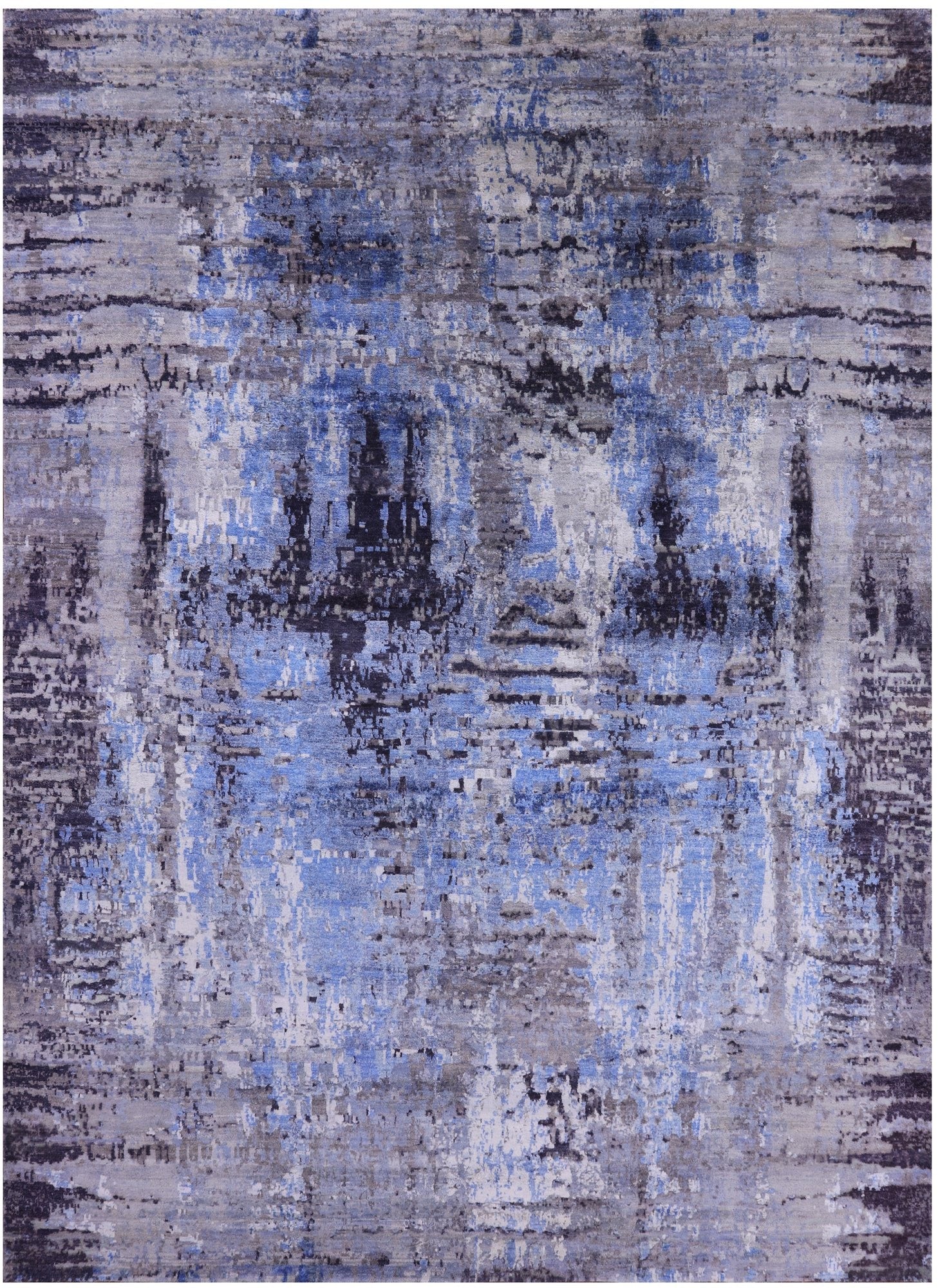 Modern Hand Knotted Wool & Silk Rug - 8' 10" X 12' 0" - Golden Nile