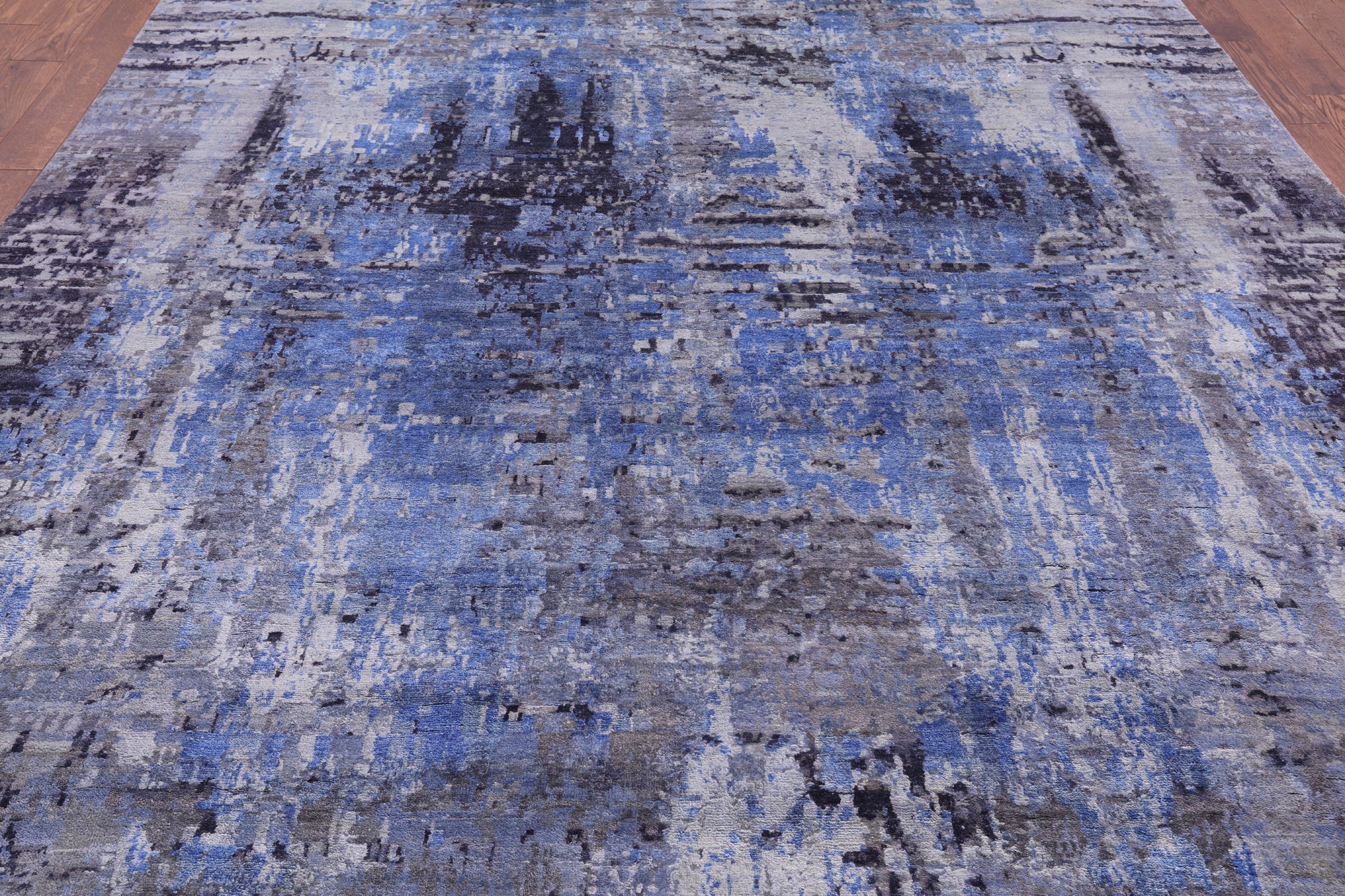 Modern Hand Knotted Wool & Silk Rug - 8' 10" X 12' 0" - Golden Nile