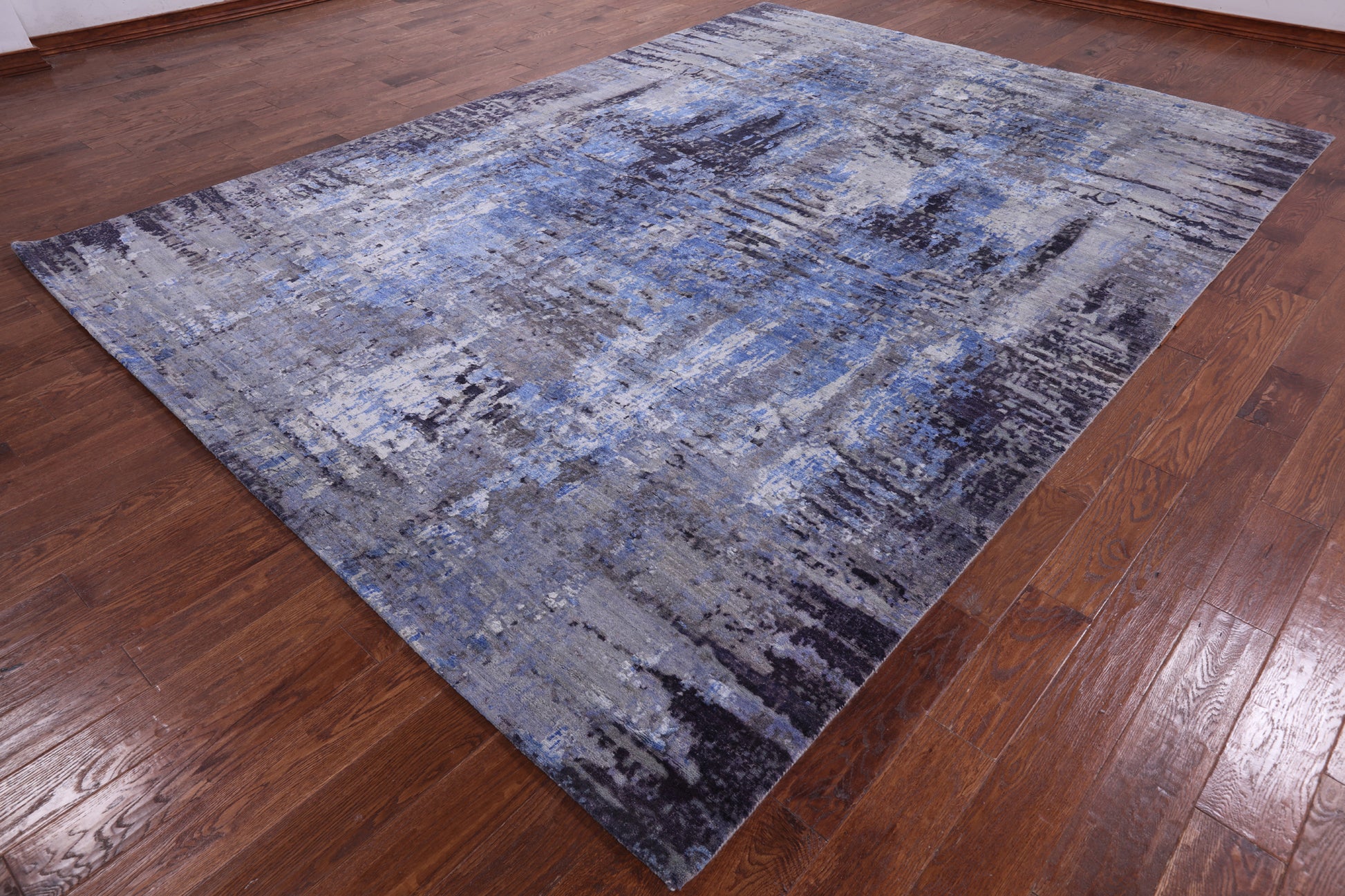 Modern Hand Knotted Wool & Silk Rug - 8' 10" X 12' 0" - Golden Nile