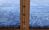 Blue Contemporary Hand Knotted Wool & Silk Rug - 7' 11" X 10' 1" - Golden Nile