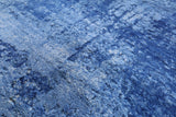 Blue Contemporary Hand Knotted Wool & Silk Rug - 7' 11" X 10' 1" - Golden Nile