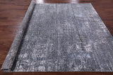 Grey Contemporary Hand Knotted Wool & Silk Rug - 7' 11" X 10' 0" - Golden Nile