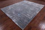 Grey Contemporary Hand Knotted Wool & Silk Rug - 7' 11" X 10' 0" - Golden Nile