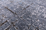 Grey Contemporary Hand Knotted Wool & Silk Rug - 7' 11" X 10' 0" - Golden Nile