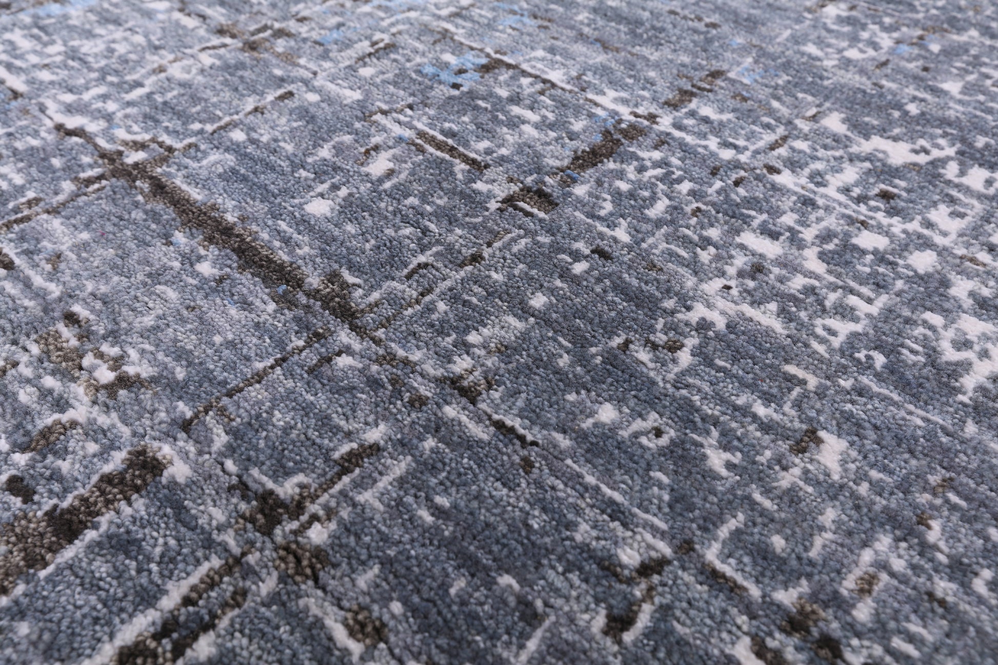Grey Contemporary Hand Knotted Wool & Silk Rug - 7' 11" X 10' 0" - Golden Nile