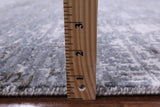 Grey Contemporary Hand Knotted Wool & Silk Rug - 7' 11" X 10' 0" - Golden Nile