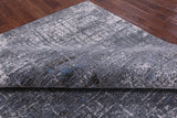 Grey Contemporary Hand Knotted Wool & Silk Rug - 7' 11" X 10' 0" - Golden Nile