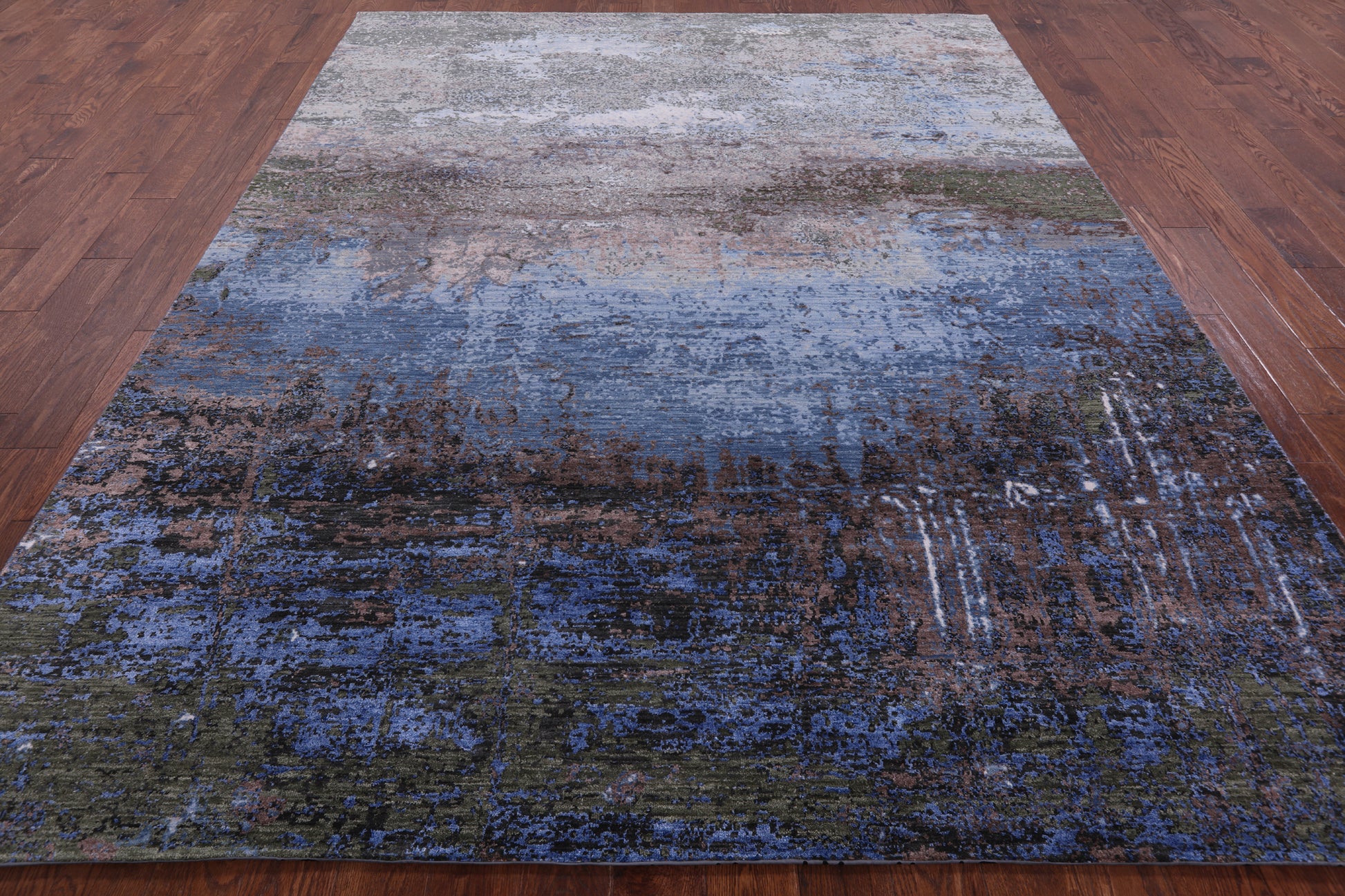 Modern Hand Knotted Wool & Silk Rug - 7' 11" X 10' 1" - Golden Nile