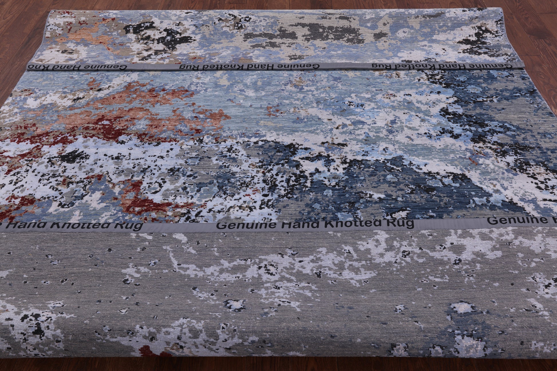 Modern Hand Knotted Wool & Silk Rug - 8' 0" X 10' 1" - Golden Nile