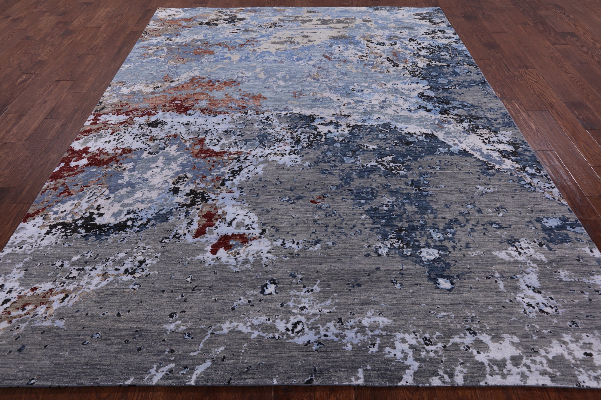 Modern Hand Knotted Wool & Silk Rug - 8' 0" X 10' 1" - Golden Nile