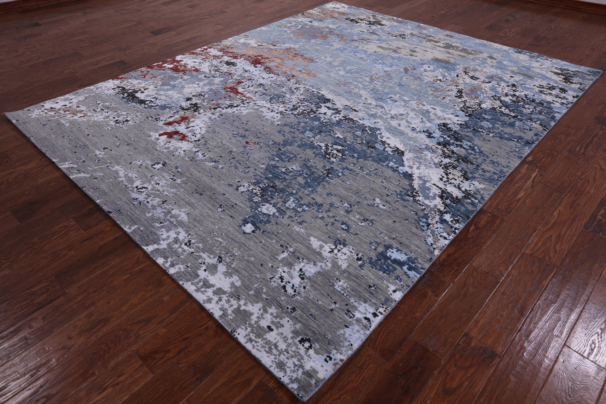 Modern Hand Knotted Wool & Silk Rug - 8' 0" X 10' 1" - Golden Nile