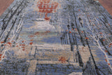 Contemporary Handmade Wool & Silk Urban Design Rug - 8' 0" X 9' 11" - Golden Nile