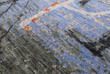 Contemporary Handmade Wool & Silk Urban Design Rug - 8' 0" X 9' 11" - Golden Nile