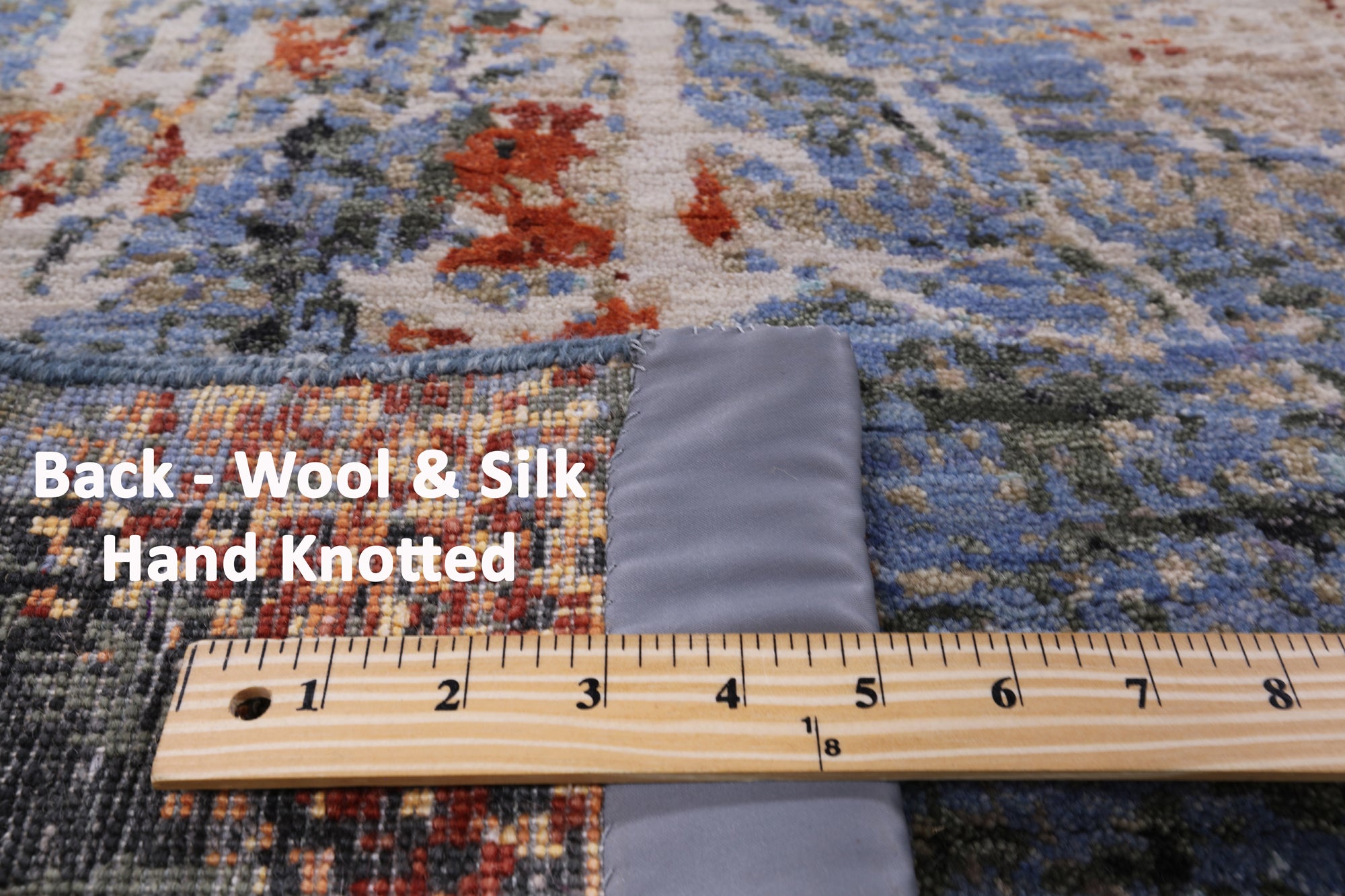 Contemporary Handmade Wool & Silk Urban Design Rug - 8' 0" X 9' 11" - Golden Nile