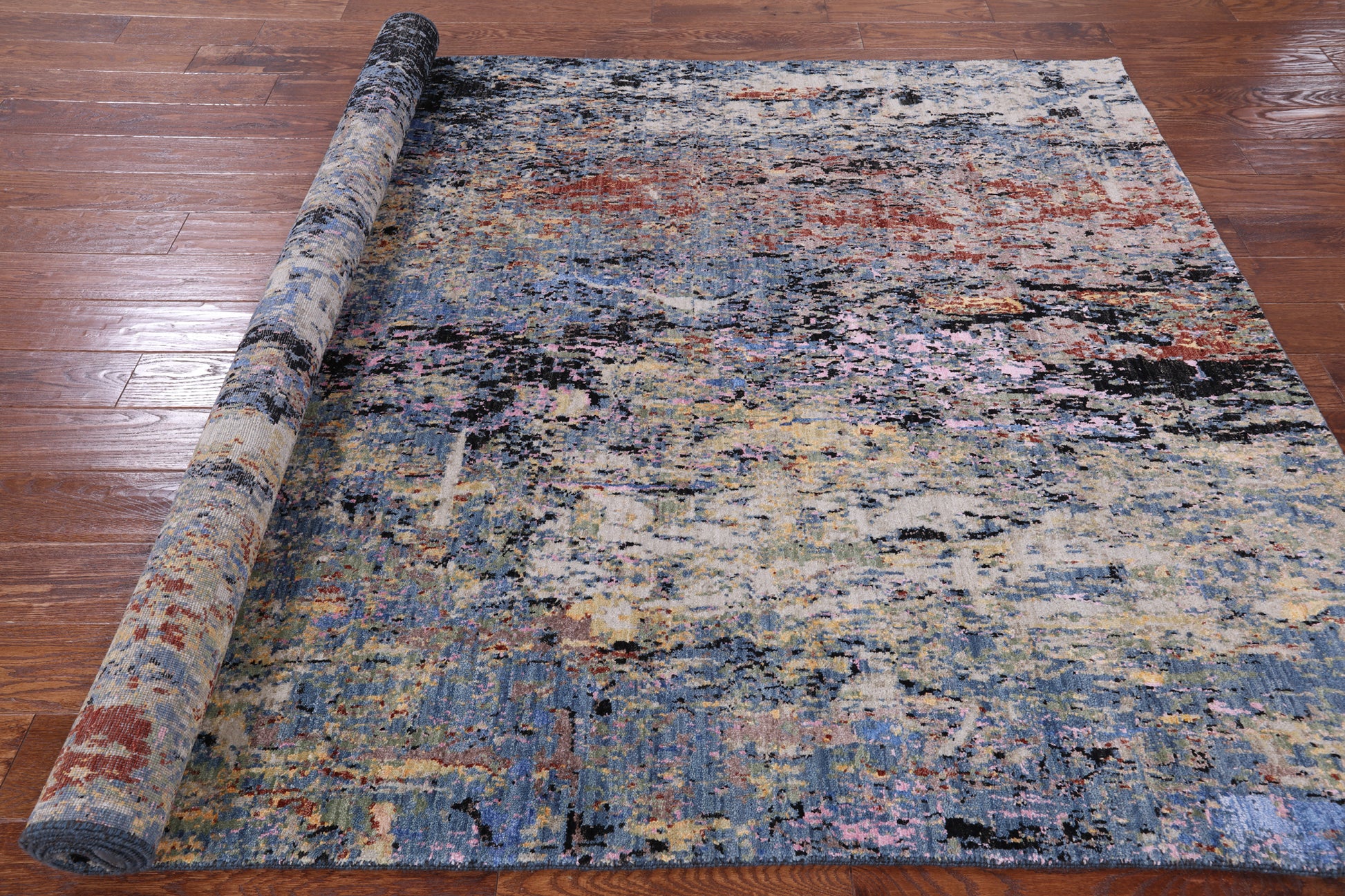 Contemporary Handmade Wool & Silk Rug - 5' 10" X 8' 11" - Golden Nile