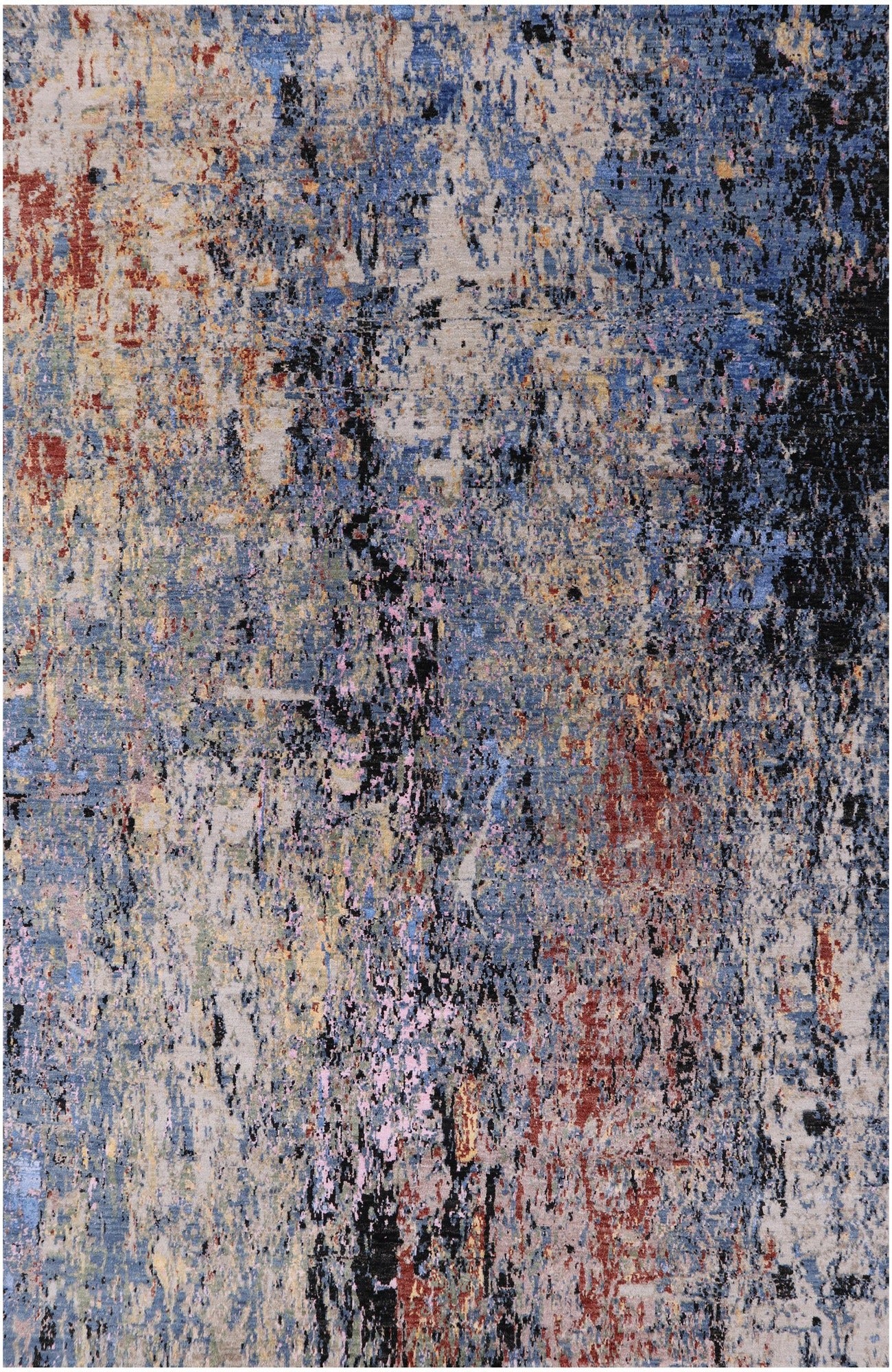 Contemporary Handmade Wool & Silk Rug - 5' 10" X 8' 11" - Golden Nile