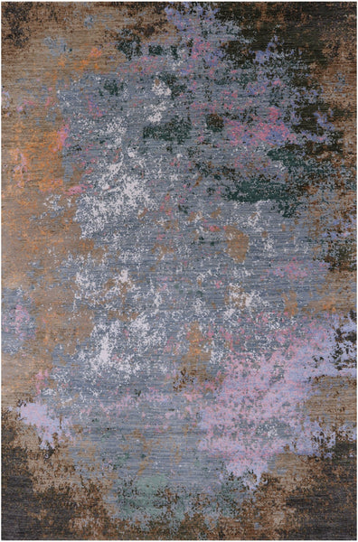 Modern Hand Knotted Wool & Silk Rug - 6' 1" X 9' 2" - Golden Nile