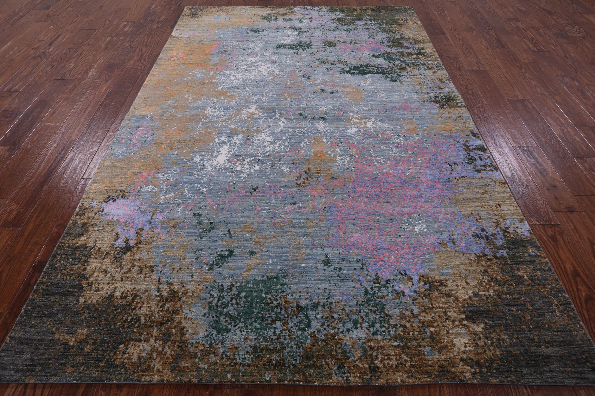 Modern Hand Knotted Wool & Silk Rug - 6' 1" X 9' 2" - Golden Nile