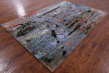 Modern Hand Knotted Wool & Silk Rug - 6' 1" X 9' 1" - Golden Nile