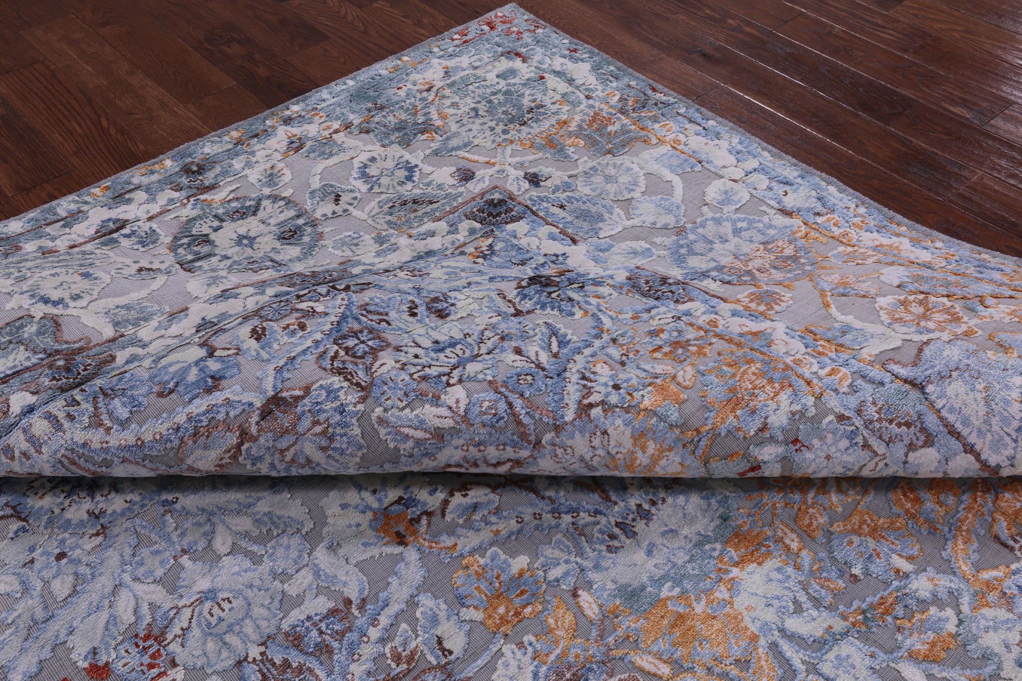 Modern Handmade Wool & Silk Rug - 9' 0" X 12' 0" - Golden Nile