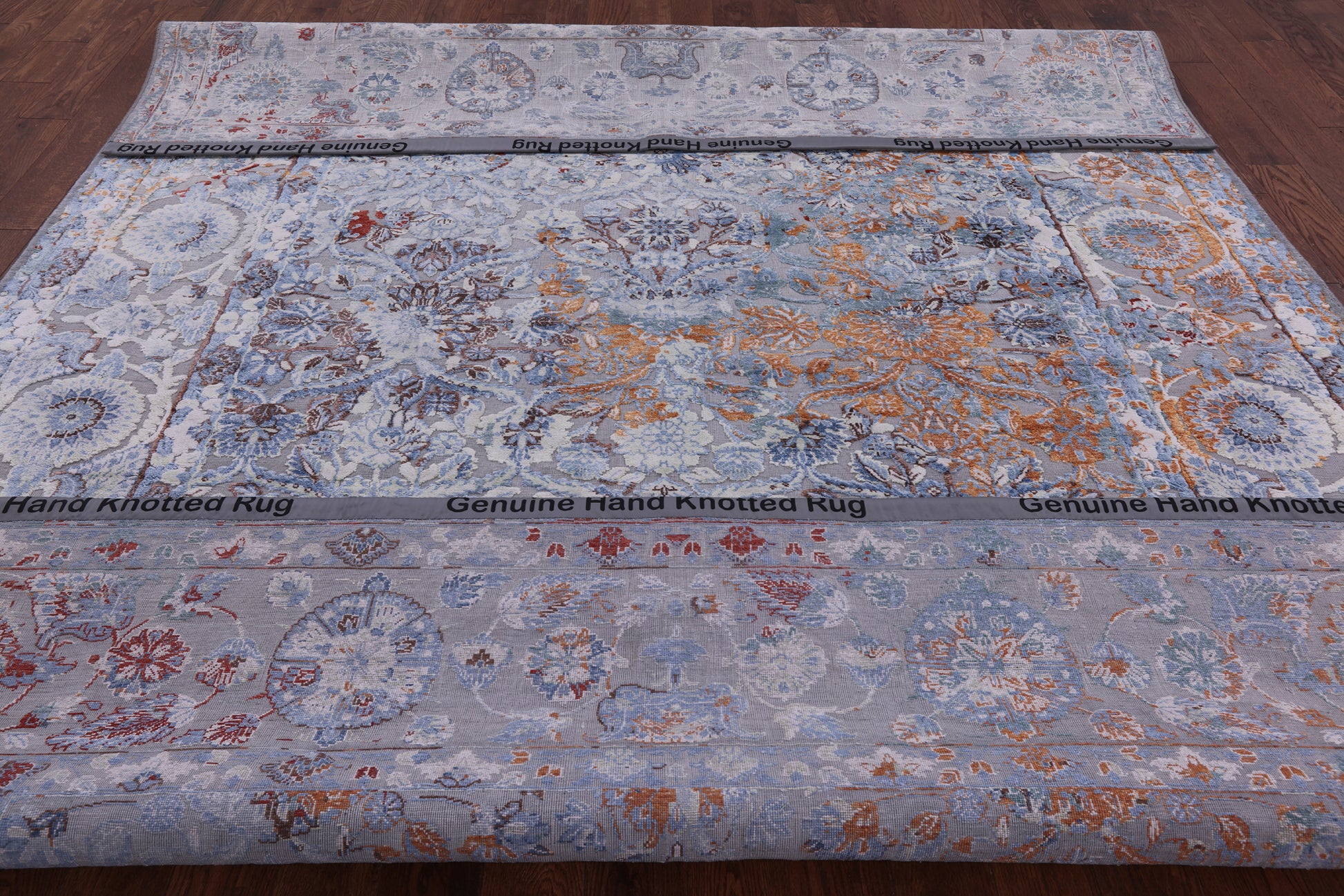Modern Handmade Wool & Silk Rug - 9' 0" X 12' 0" - Golden Nile