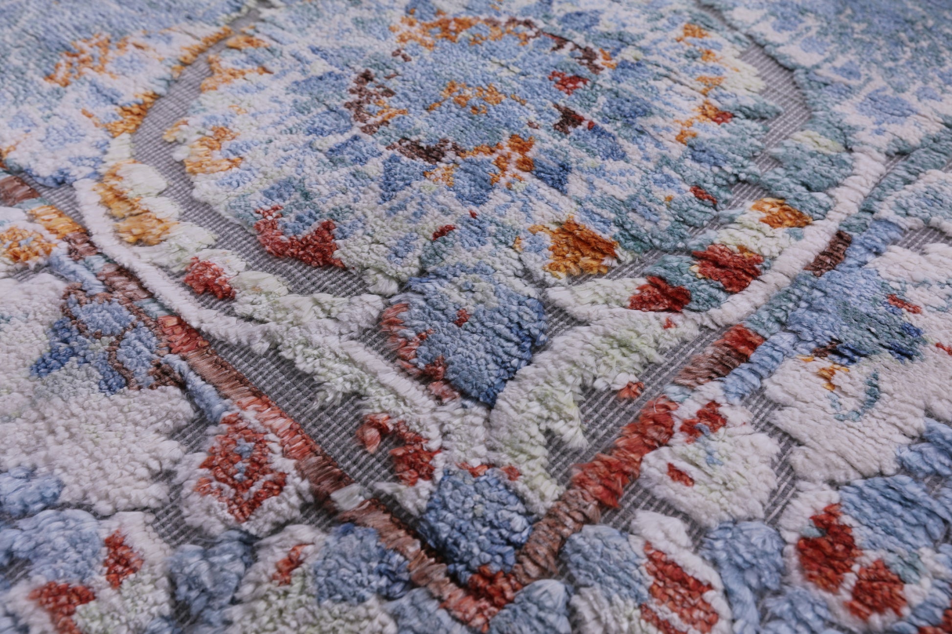 Modern Handmade Wool & Silk Rug - 9' 0" X 12' 0" - Golden Nile