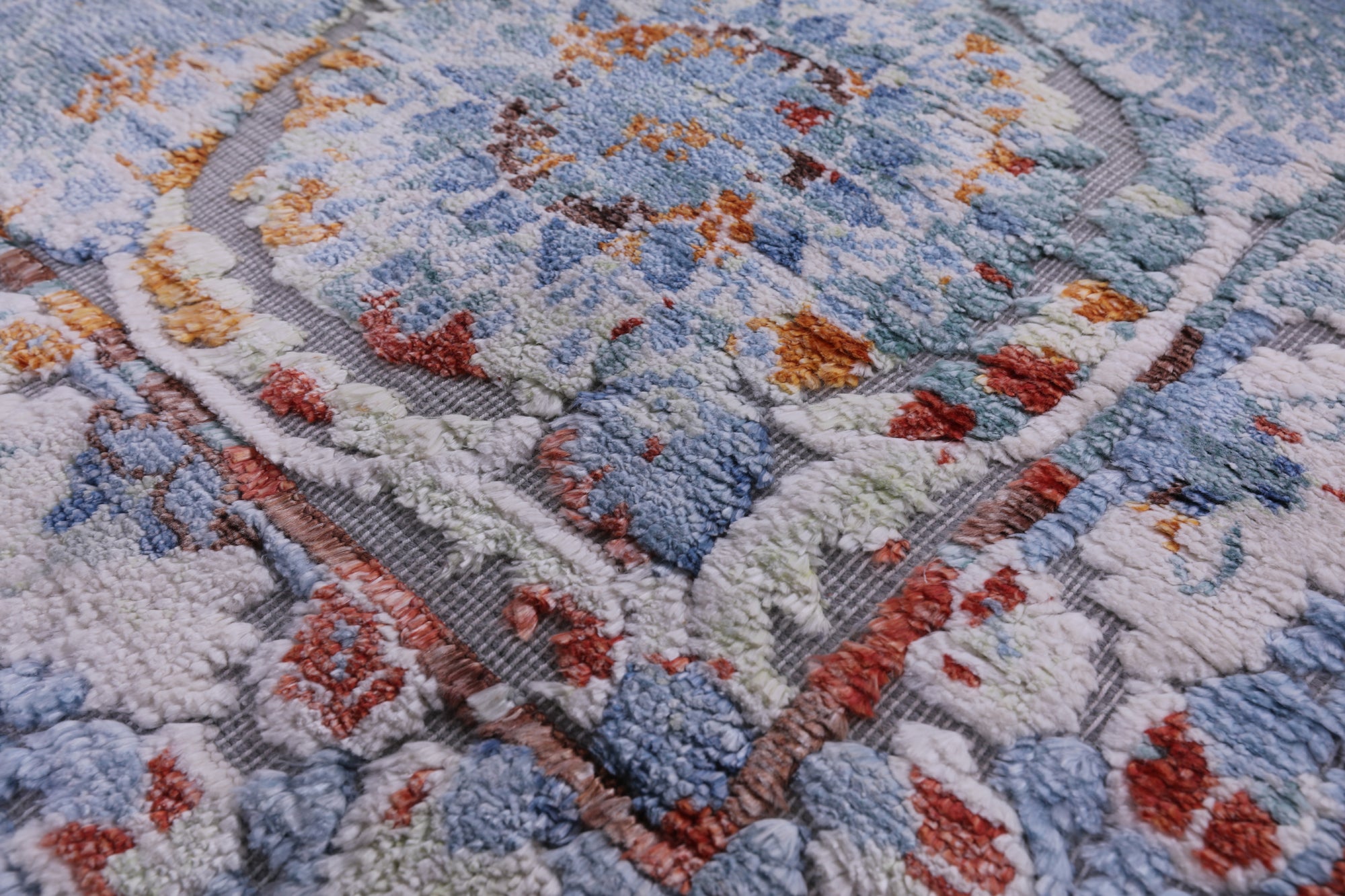 Modern Handmade Wool & Silk Rug - 9' 0" X 12' 0" - Golden Nile